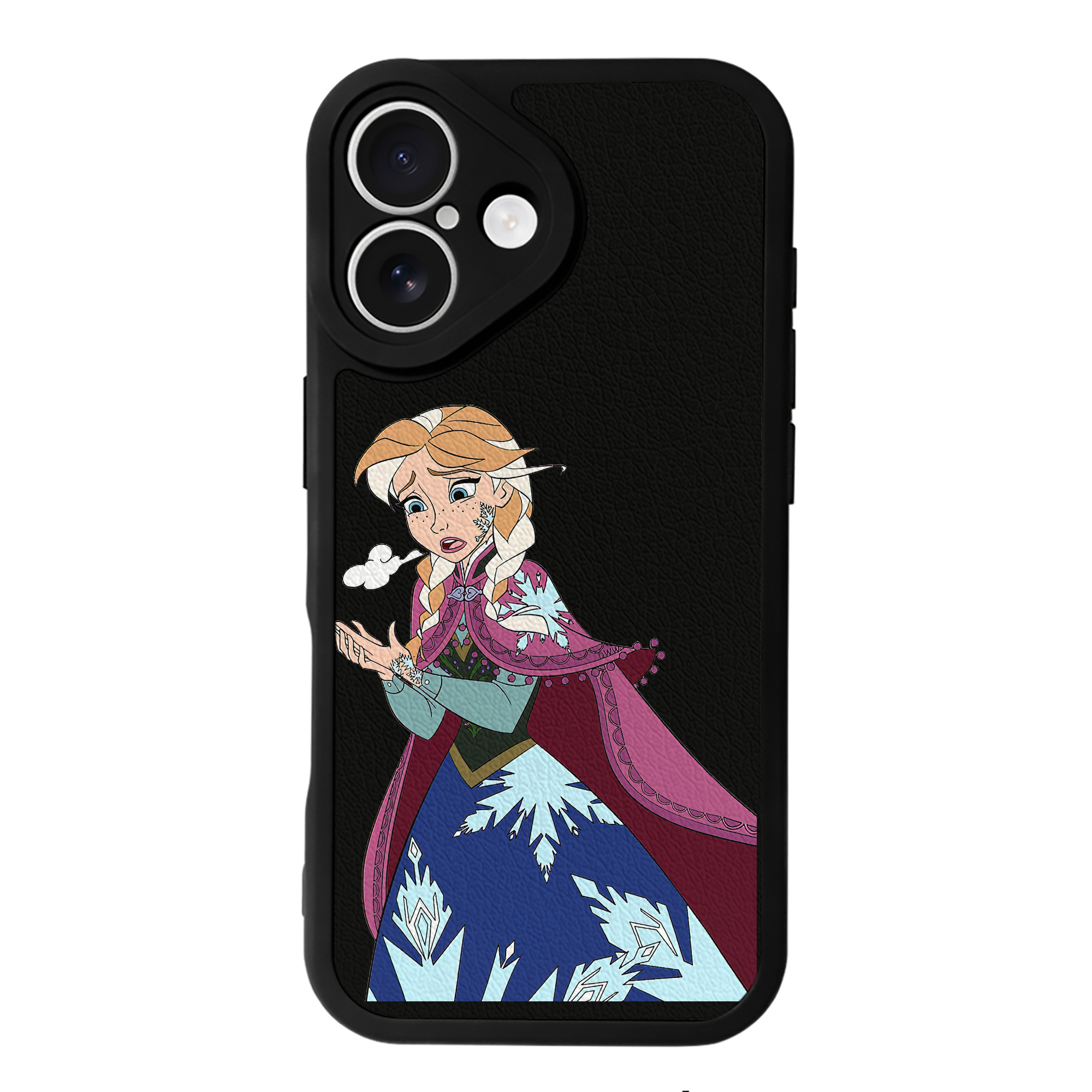 （画像用） アナと雪の女王 アンナ エルサ Frozen Anna Elsa 【iPhone 16シリーズ対応】シリコンスマホケース（レザー調） 材質：シリコン